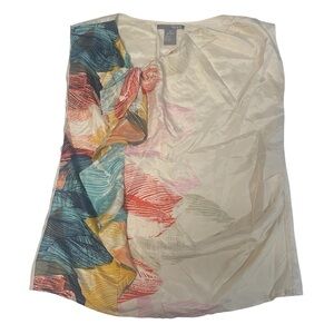 Anthropologie Hype Multicolor 100% Silk Sleeveless Top Size 8